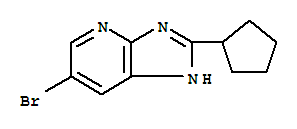 6-Bromo-2-cyclopentyl-3H-imidazo[4,5-b]pyridine结构式