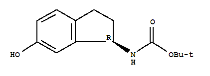 N-[(1R)-2,3-二氢-6-羟基-1H-茚-1-基]氨基甲酸叔丁酯结构式