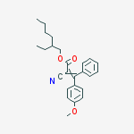 Structure of 2-ethylhexyl 2-cyano-3-(4-methoxyphenyl)-3-phenylprop-2-enoate