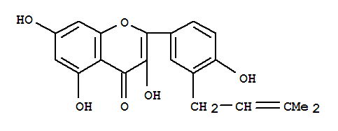 Structure of 4H-1-Benzopyran-4-one,3,5,7-trihydroxy-2-[4-hydroxy-3-(3-methyl-2-buten-1-yl)phenyl]-