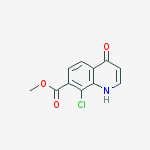 Structure of 8-CHLORO-4-OXO-1,4-DIHYDRO-QUINOLINE-7-CARBOXYLIC ACID METHYL ESTER