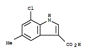 7-氯-5-甲基-1H-吲哚-3-羧酸结构式
