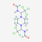 氘代1,4-二(2,2,2-三氯-1-甲酰胺基乙基)哌嗪结构式