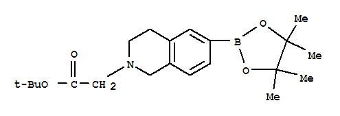 2-(6-(4,4,5,5-四甲基-1,3,2-二氧硼戊环-2-基)-3,4-二氢异喹啉-2(1H)-YL)乙酸叔丁酯结构式