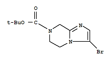 Structure of TERT-BUTYL 3-BROMO-5,6-DIHYDROIMIDAZO[1,2-A]PYRAZINE-7(8H)-CARBOXYLATE