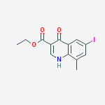 Structure of ethyl 6-iodo-8-methyl-4-oxo-1,4-dihydroquinoline-3-carboxylate