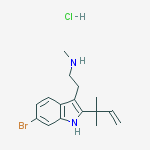 Chemical structure of 2-[6-bromo-2-(2-methyl-3-buten-2-yl)-1h-indol-3-yl]-n-methylethan Amine Hydrochloride (1:1)