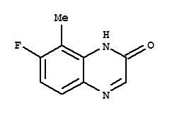2(1H)-Quinoxalinone,  7-fluoro-8-methyl-结构式