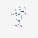 Structure of 1-Boc-4-(2-Fluorophenyl)-4-piperidinecarboxylic acid