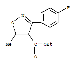 Structure of 3-(4-FLUORO-PHENYL)-5-METHYL-ISOXAZOLE-4-CARBOXYLIC ACID ETHYL ESTER