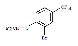 2-Bromo-1-difluoromethoxy-4-trifluoromethyl-benzene结构式