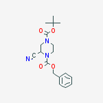 Structure of 1-benzyl 4-tert-butyl 2-cyanopiperazine-1,4-dicarboxylate