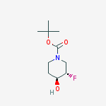 Structure of tert-Butyl-(3R,4R)-3-fluoro-4-hydroxy-piperidine-1-carboxylate