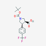 Structure of (3S,4R)-1-[(2-methylpropan-2-yl)oxycarbonyl]-4-[4-(trifluoromethyl)phenyl]pyrrolidine-3-carboxylic acid