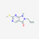 Structure of 2-allyl-6-(methylthio)-1H-pyrazolo[3,4-d]pyrimidin-3(2H)-one