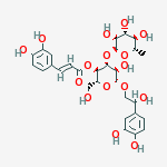 2-(3,4-Dihydroxyphenyl)-2-hydroxyethyl 3-O-α-L-rhamnopyranosyl-4-O-(3,4-dihydroxycinnamoyl)-β-D-glucopyranoside结构式