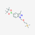 Structure of Trimethyl-[2-[[3-methyl-5-(4,4,5,5-tetramethyl-1,3,2-dioxaborolan-2-yl)indazol-1-yl]methoxy]ethyl]silane
