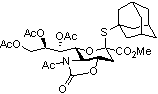 Methyl (1-Adamantanyl 5-acetamido-7,8,9-tri-O-acetyl-5-N,4- O-carbonyl-3,5-dideoxy-2-thio-D-glycero-a-D-galacto-non-2-ulopyranoside) onate结构式