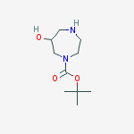 Hexahydro-6-hydroxy-1H-1,4-diazepine-1-carboxylic acid tert-butyl ester结构式