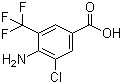 4-氨基-3-氯-5-三氟甲基苯甲酸结构式