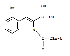 Structure of 1-Boc-4-bromo-2-indoleboronic acid