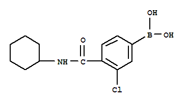 3-氯-4-(环己基甲酰胺基)苯硼酸结构式