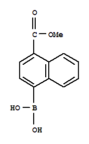 4-(Methoxycarbonyl)naphthalen-1-ylboronic acid结构式