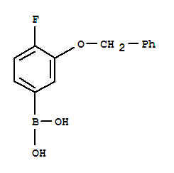 3-苄氧基-4-氟苯硼酸结构式