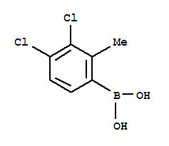 3,4-Dichloro-2-methylphenylboronic acid结构式