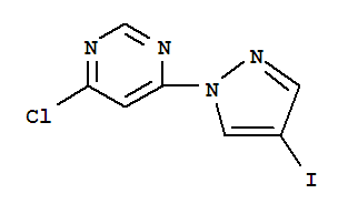 4-Chloro-6-(4-iodo-1H-pyrazol-yl)pyriMidine结构式