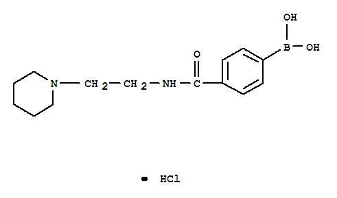 4-[2-(1-哌啶基)乙基氨甲酰基]苯硼酸盐酸盐结构式
