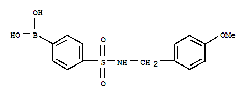 4-(4-甲氧基苄基磺酰氨基)苯硼酸结构式