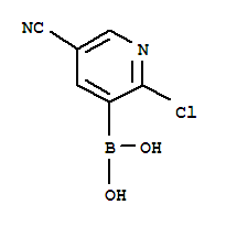 Structure of 2-Chloro-5-cyanopyridin-3-ylboronic acid