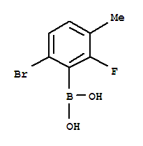 Structure of 6-Bromo-2-fluoro-3-methylphenylboronic acid