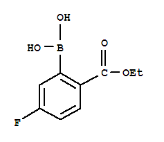 2-(ethoxycarbonyl)-5-fluorophenylboronic acid结构式