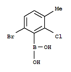 6-溴-2-氯-3-甲基苯硼酸 的化学结构式