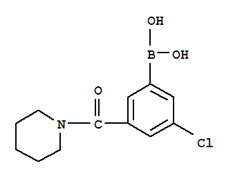 Structure of 3-Chloro-5-(piperidine-1-carbonyl)phenylboronic acid