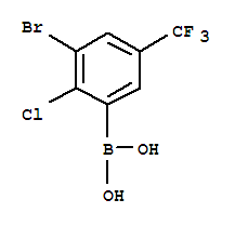 Structure of 3-Bromo-2-chloro-5-(trifluoromethyl)phenylboronic acid