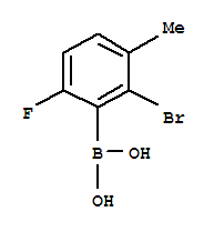 2-溴-6-氟-3-甲基苯硼酸结构式