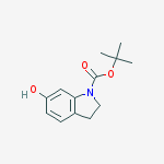 Chemical structure of 1H-INDOLE-1-CARBOXYLIC ACID,2,3-DIHYDRO-6-HYDROXY-,1,1-DIMETHYLETHYL ESTER