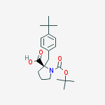 Structure of (2R)-2-[(4-tert-butylphenyl)methyl]-1-[(2-methylpropan-2-yl)oxycarbonyl]pyrrolidine-2-carboxylic acid