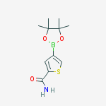 4-(4,4,5,5-Tetramethyl-1,3,2-dioxaborolan-2-yl)thiophene-2-carboxamide结构式
