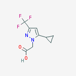 Structure of 2-[5-cyclopropyl-3-(trifluoromethyl)pyrazol-1-yl]acetic Acid