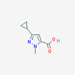 5-cyclopropyl-2-methylpyrazole-3-carboxylic acid结构式