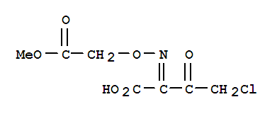 4-氯-2-(Z)-甲氧基甲酰甲氧基亚氨基-3-氧代丁酸结构式