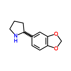2-苯并[1,3]1,3-二氧杂环戊烯-5-基-吡咯烷结构式