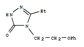 5-乙基-4-(2-苯氧基乙基)-2H-1,2,4-三氮唑-3(4H)-酮结构式