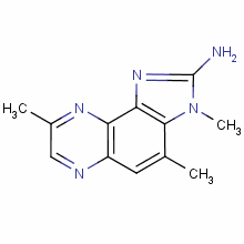 Structure of 2-AMINO-3,4,8-TRIMETHYL-3H-IMIDAZO[4,5-F]QUINOXALINE