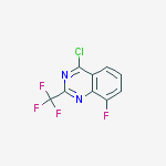 Structure of 4-chloro-8-fluoro-2-(trifluoromethyl)quinazoline