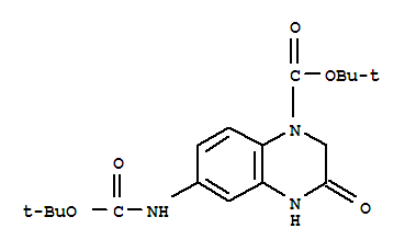 Structure of 4-BOC-7-BOCAMINO-3,4-DIHYDROQUINOXALIN-2-ONE